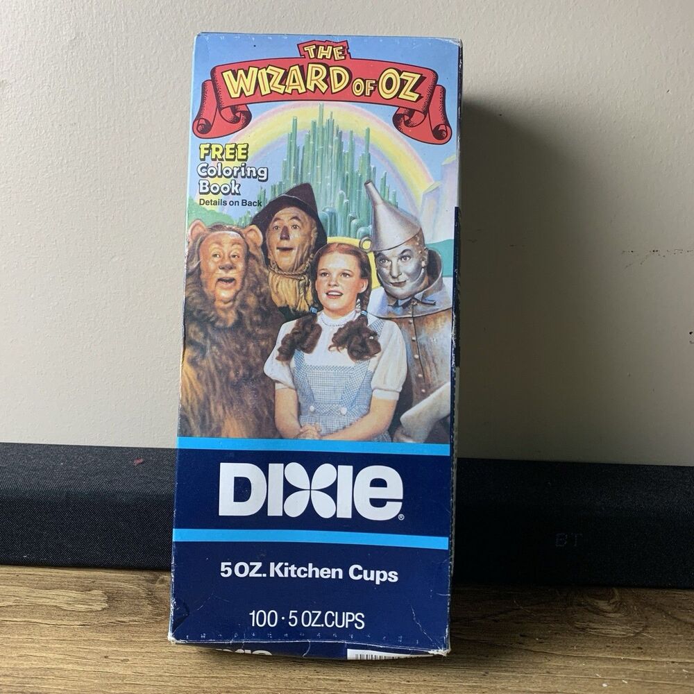 Dixie Cups The Wizard of Oz 5oz Kitchen Cups, 100 Count 1989 Vintage Sealed